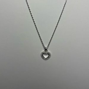 Silver and cubic zirconia heart necklace